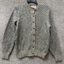 Vtg Fall River Knitting Mills Cardigan Sweater Womens Small Wool Knit Button USA