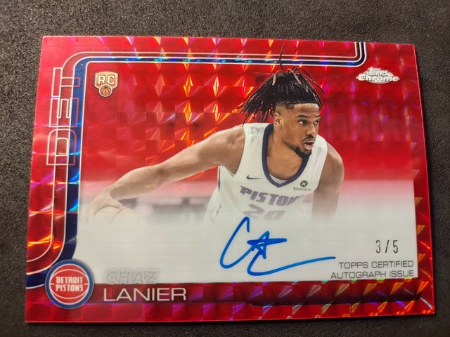 Topps Chrome 2025-26 Chaz Lanier Pistons Rookie Auto Red /5 #TCAR-CL 🔥🔥