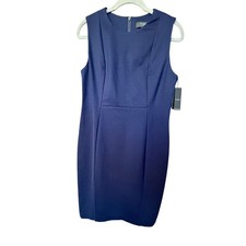 NWT Liverpool dress - cadet blue navy LM8D04M42 fitted pencil sleeveless size 4