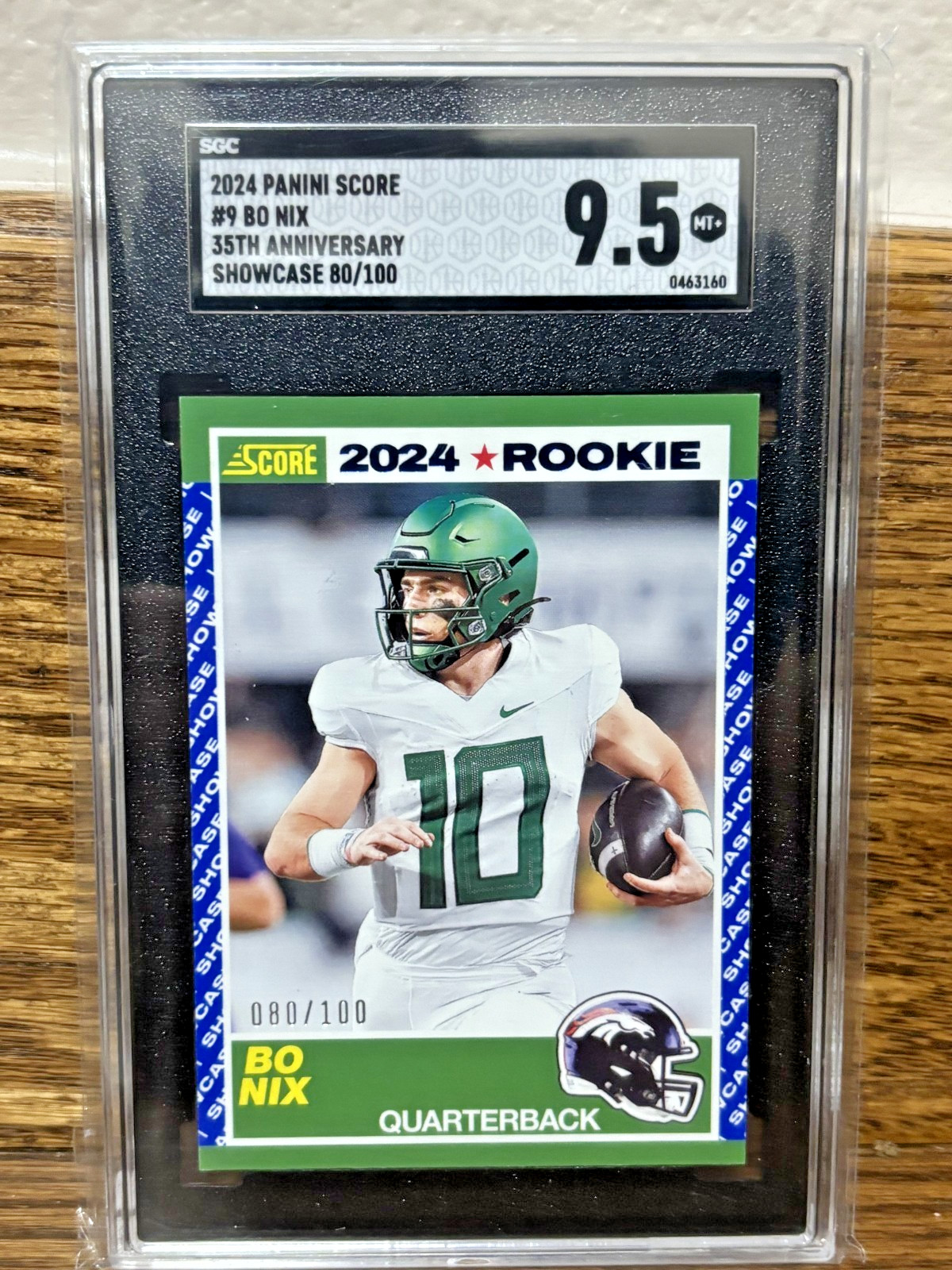 Bo Nix Panini Score 35th Anniversary Rookie #9 Showcase
