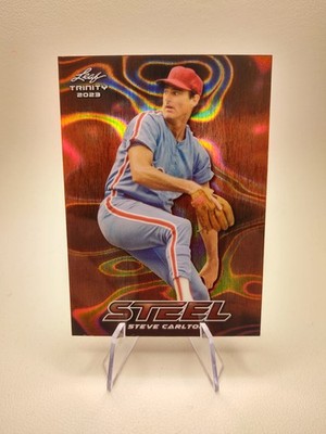 2023 Leaf Trinity Steve Carlton Orange Steel Wave Refractor Orange 15/15 S-72