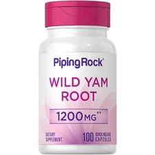 Wild Yam Root | 1200 mg | 100 Capsules | Non-GMO Supplement | by Piping Rock