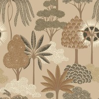 Akiko Floral Trees Tapete Beige Exotisch Garten Metallic Belgravia 2332