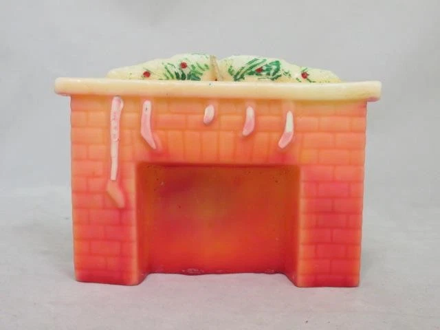 Vintage Tavern Gurley FIREPLACE Candle (RARE Night Before Christmas Set) 1940s image 1