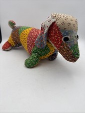 Vintage Handmade Patchwork Quilted Dachshund Stuffed Animal