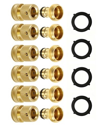 RainPoint Quick Connect Hose Fittings 3/4'' GHT - Solid Brass 3/4 inch,