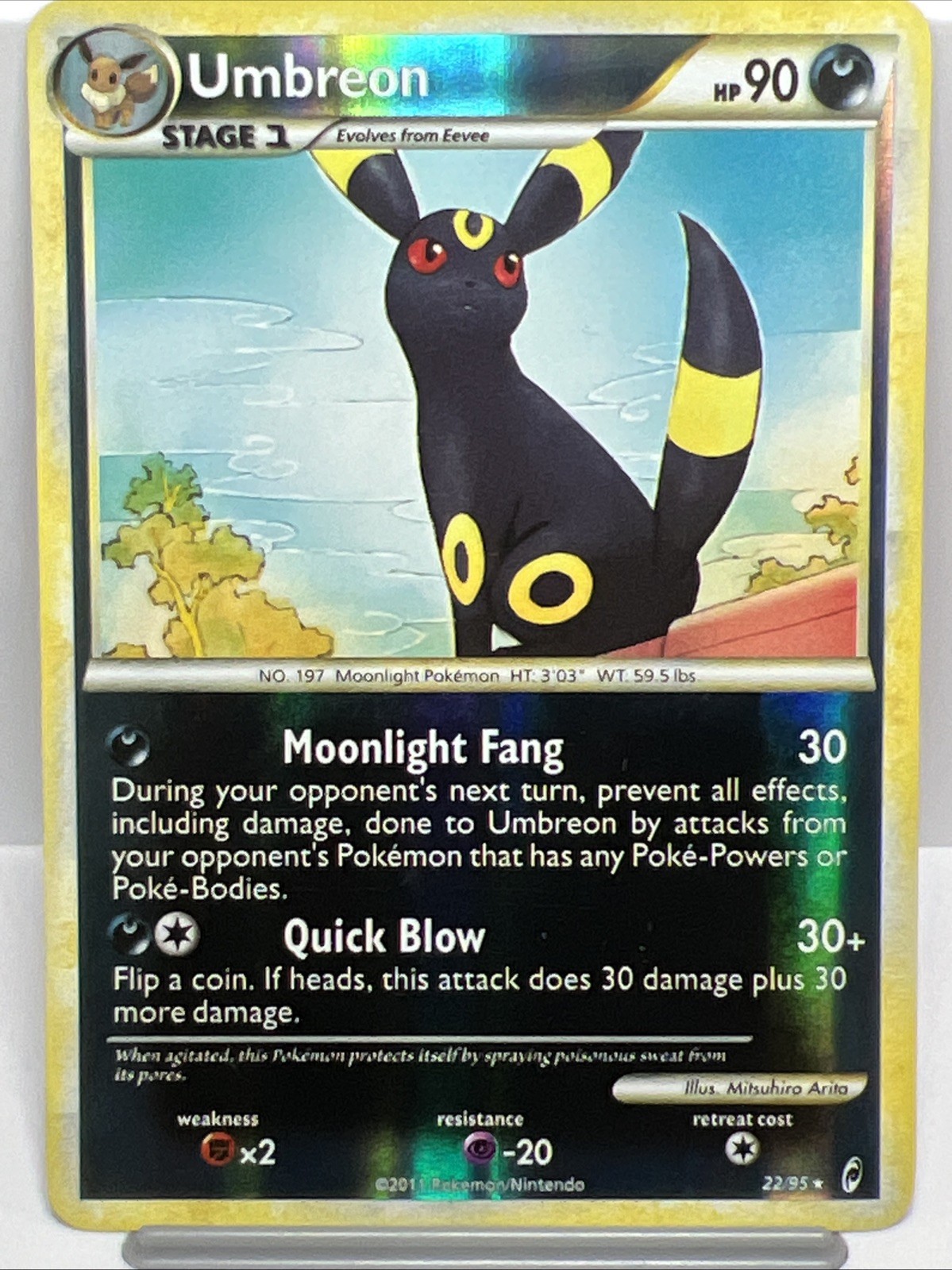Umbreon 22/95 Call of Legends Reverse Holo Rare Pokémon Card 2011. NM-