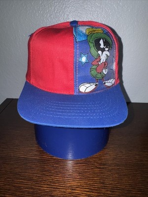 Looney Tunes Marvin the Martian Kids Snapback Hat Sample Hat Rare Red & Blue