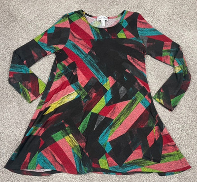 Joseph Ribkoff Dress Womens 8 Unique Art To Wear Multicolor Abstract Party Event