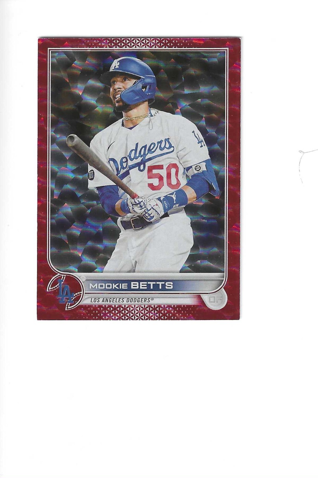 2022 topps series one LA Dodgers Mookie Betts Red Holo #50 100/199