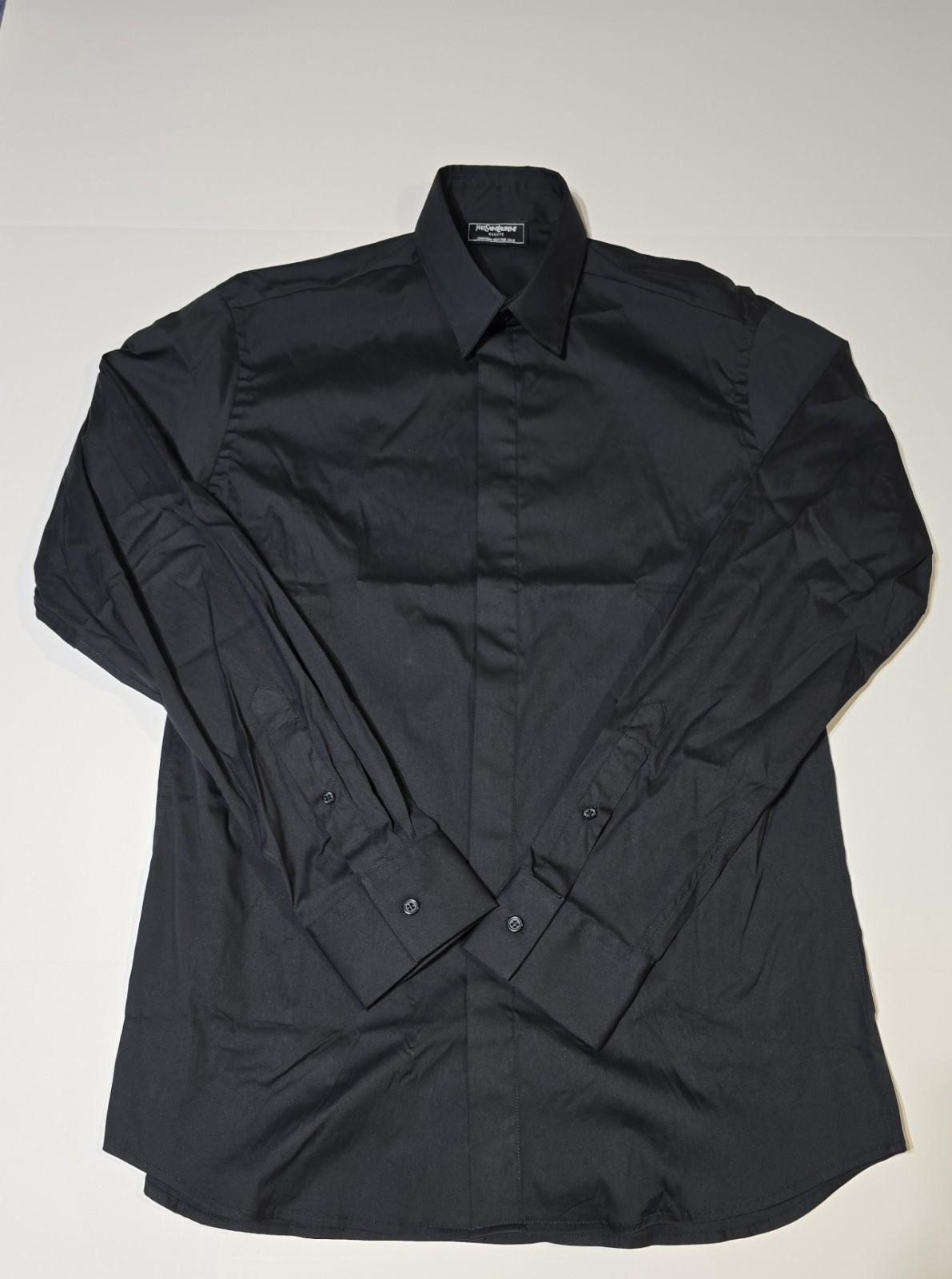 Autentica camicia nera Yves Saint Laurent Beaute Uniform taglia media nuova