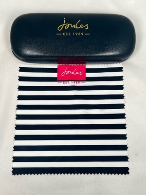 Joules Brillenetui & Tuch dunkelblau Hartmuschelschale gelb innen 