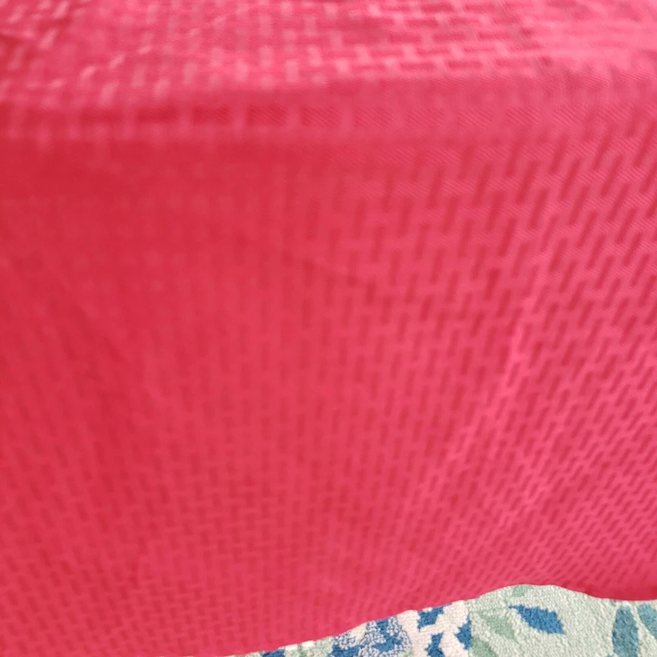 Mainstays Christmas Tablecloth 70” Round Red Basketweave Tonal Holiday Dining - Image 4 of 4