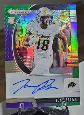 2020 Panini Prizm Draft Picks RC Auto /199 Tony Brown Purple Green No.291   