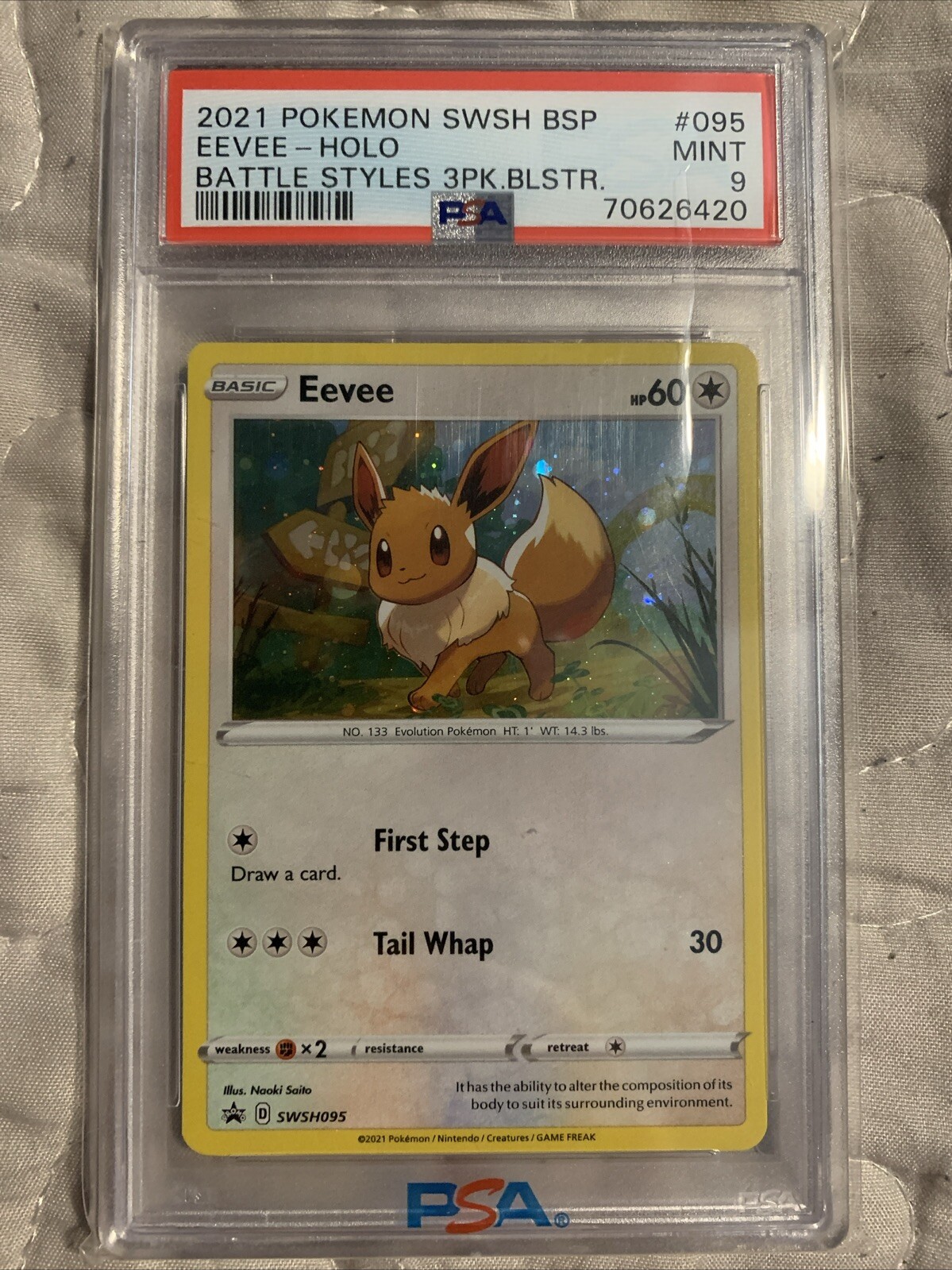 Black Star Promo Eevee Cosmos Holo SWSH095 PSA 9