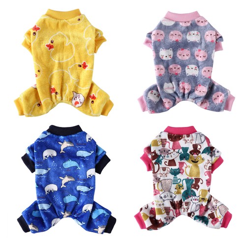 Polyester Pet Pajamas Soft Winter Warm Pullover Breathable Dog Jumpsuit