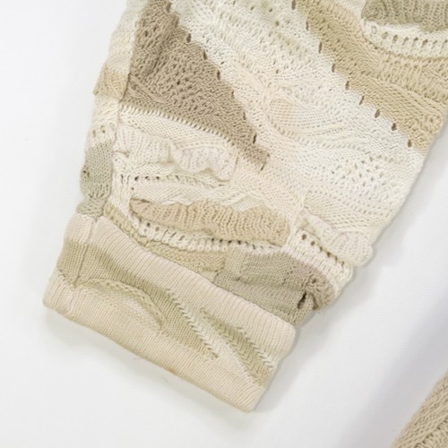 Rare VTG COOGI Australia Crazy Textured Knit V-Neck Sweater 90s Biggie Beige S - Picture 6 of 11