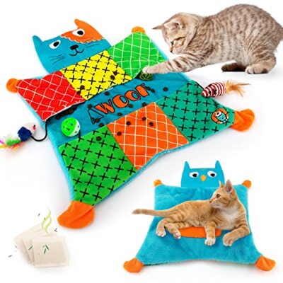 Cat Mat Cute Soft Catnip Mat Cat Activity Mat Machine Washable Catnip Toys In...