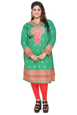 UK LAGER ÜBERGRÖSSE Damen ethnisches Kurti Kleid Tunika Kurta Top Shirtkleid eplus108C