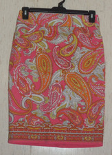 NWT WOMENS CHARTER CLUB PINK W/ PAISLEY PRINT LINED SKIRT W/ POCKETS SIZE 4