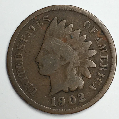 1902 United States Indian Head Cent Penny - Good (G) KM#90a - IH02G
