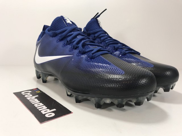 blue and white football cleats
