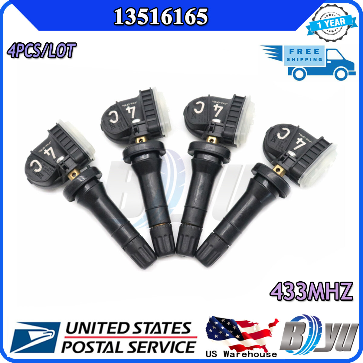 TPMS 13516165 Set 4pcs For GM Chevrolet Silverado GMC Tire Pressure