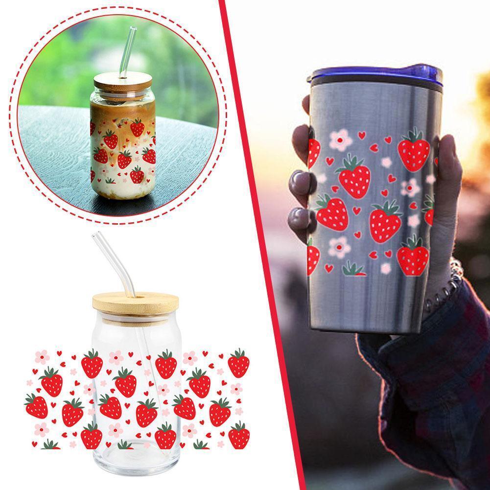 Fruit UV DTF Cool Personalize Transfer Stickers For Glass Cup Decals