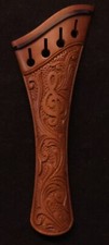 Handmade Carved Boxwood violin tailpiece 4/4 Harp Mod Treble Clef design 55