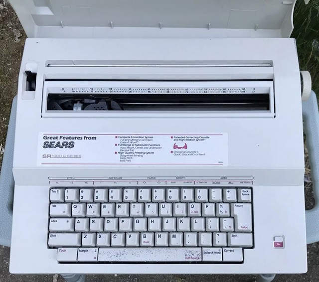 Sears Portable Electric Typewriter 5Ask SR1000C Series; With Cover eBay