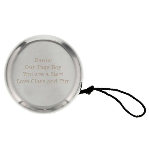 Personalised Silver Finished YoYo - Free Laser Engraving- Christenings/ Birthday - Picture 1 of 1