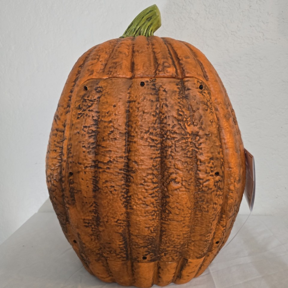 Grimacing LED Rotten Pumpkin Jack O' Lantern Home Depot 21” Flickering