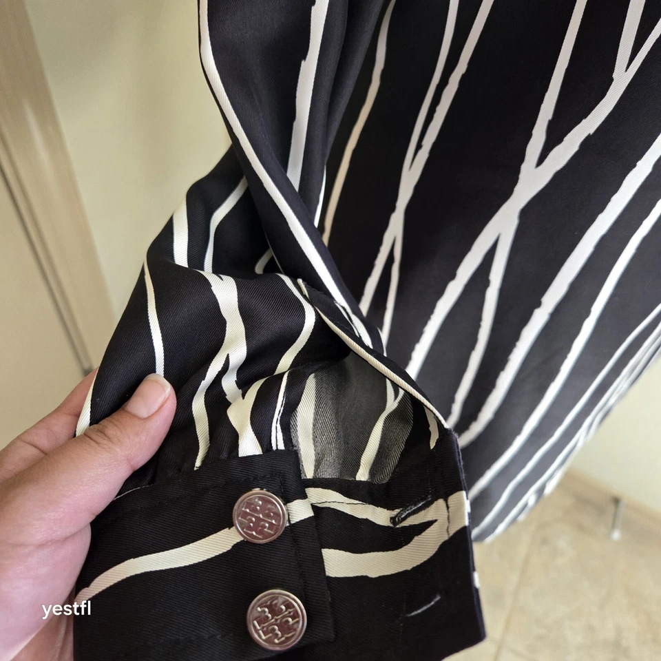 Tory Burch STYLE 11071488 Silk Collared Dress Long Sleeve 4 - Image 4 of 4