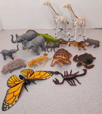 Toy Major Animals Safari Figures 1998 Lot Lion, Giraffes, Cheetah, Elephant