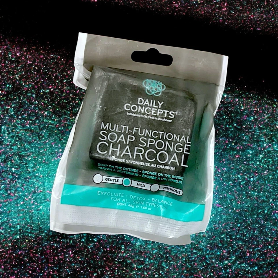 Daily Concepts CHARCOAL Multi-Functional Soap Sponge 1.6 oz New In Package - Image 2 of 4