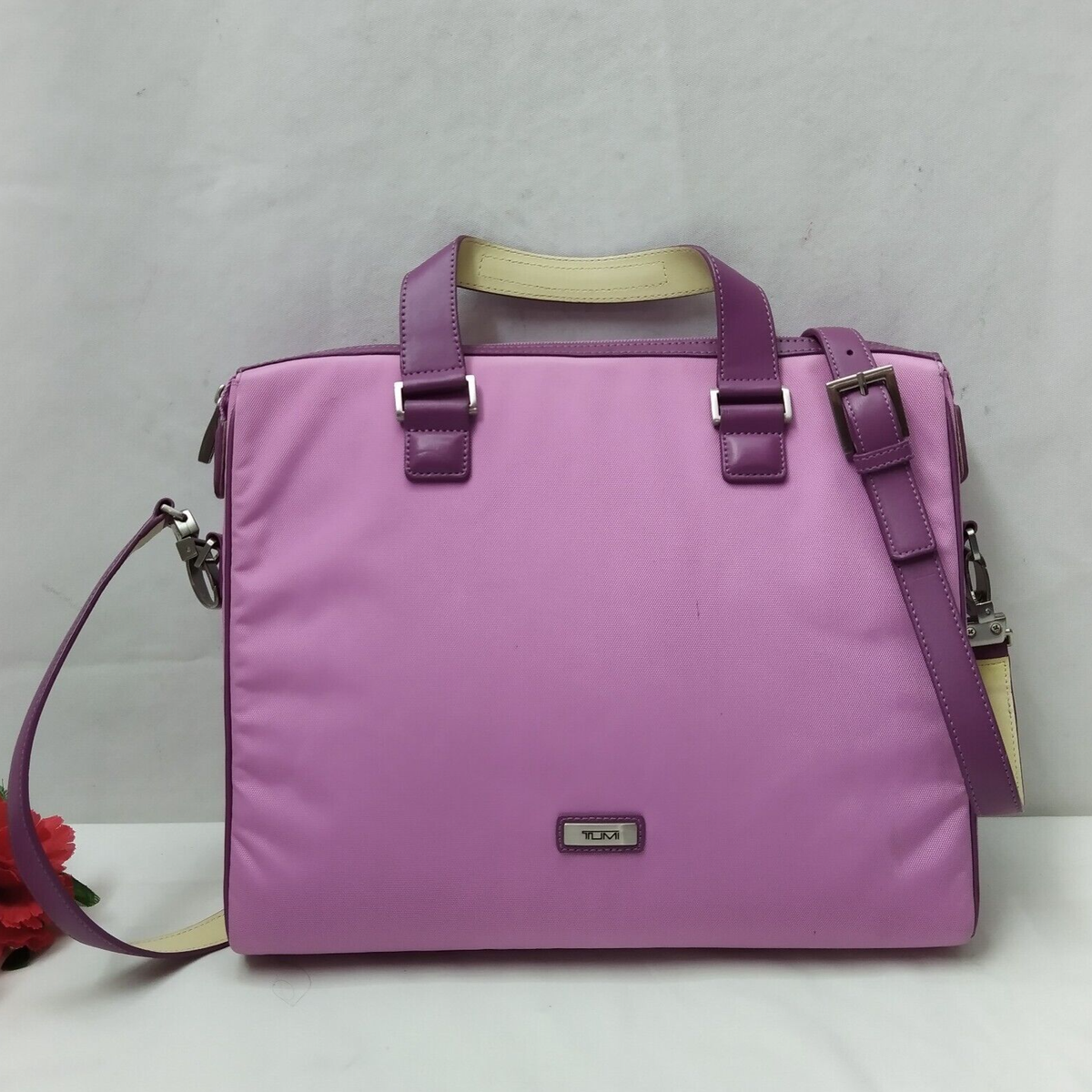 Tumi Purple Nylon Zipper Closure Messenger Laptop Crossbody Bag | eBay