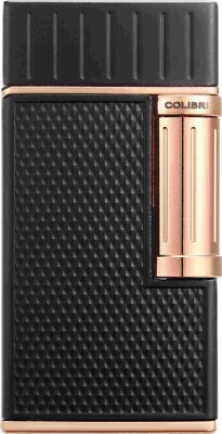 COLIBRI *JULIUS II* w. DOUBLE ANGLED SOFT FLAME CIGAR LIGHTER / BLACK - ROSEGOLD