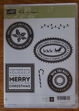 Stampin Up HOLLY JOLLY LAYERS Christmas Santa Claus NEW Retired
