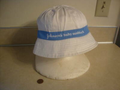 SAMPLE Johnson's Baby Sunblock Bucket Hat Cotton Cap 1988 Promotional Piece NOS!