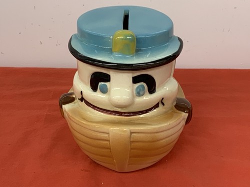 STARNES -- TUGGLE THE TUG, CERAMIC TUGBOAT COIN BANK - Picture 3 of 6