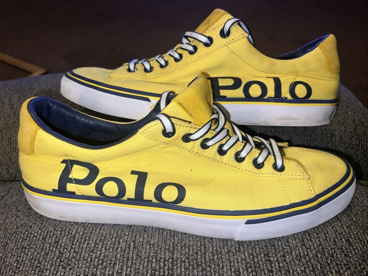 Polo Ralph Lauren Men Low Top Sneakers Sayer 10.5 D Yellow  display picture 2