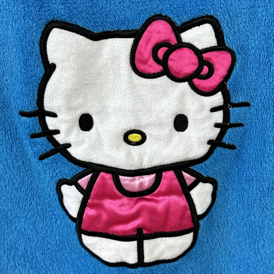 Hello Kitty Womens S/M Towel Terry Bath Robe Wrap~ Pool Beach Coverup Blue - Image 2 of 4
