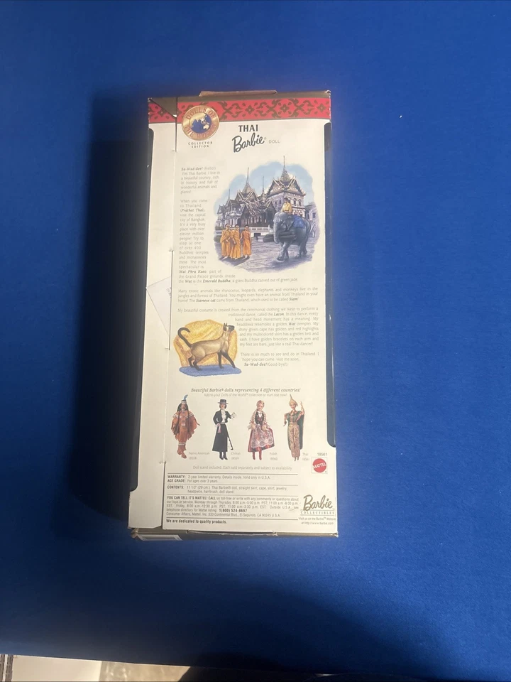 Mattel 1997 Barbie Muñecas del Mundo Barbie Tailandesa Edición Coleccionista Foto 2 de 3