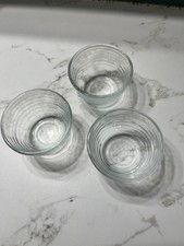 Vintage Libbey Hoops Clear Horizontal Rings Glass Finger Bowl Mexico 3.375
