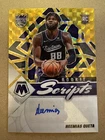 2021-22 Neemias Queta Mosaic Rookie Scripts Gold Auto Card #RS-NEQ Celtics