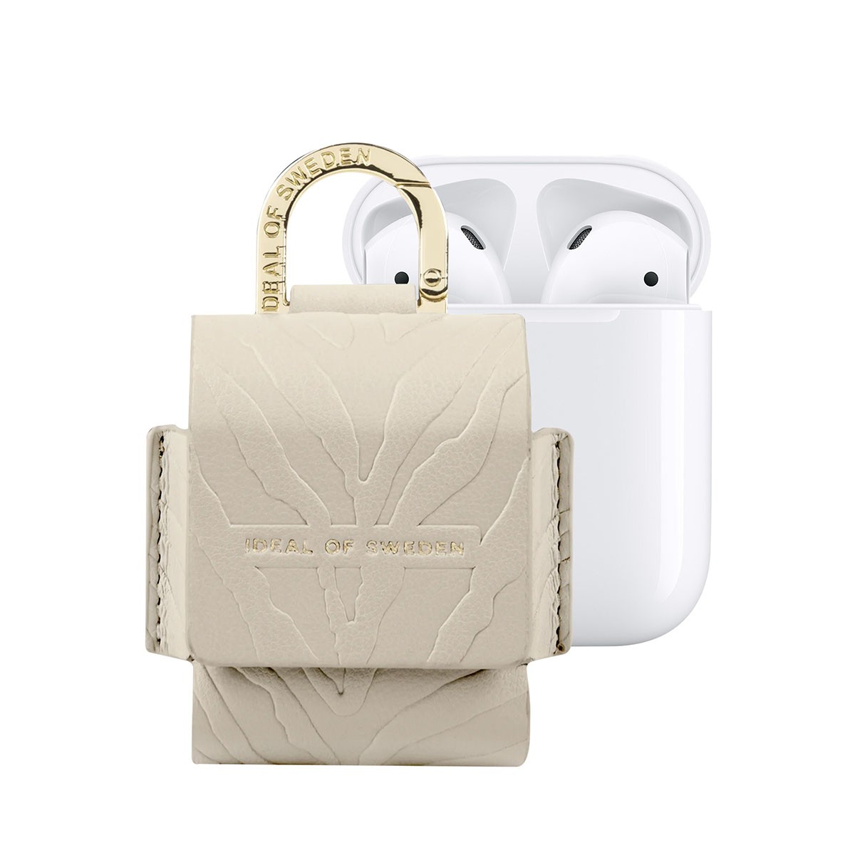 Mini sac Apple Pods 1 / 2 beige zébré pour garder vos écouteurs au sport