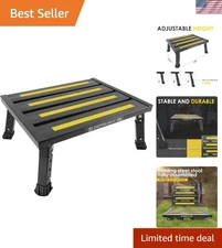 Adjustable Height Aluminum RV Step Stool - Foldable & Non-Slip Design, 1,000 lb