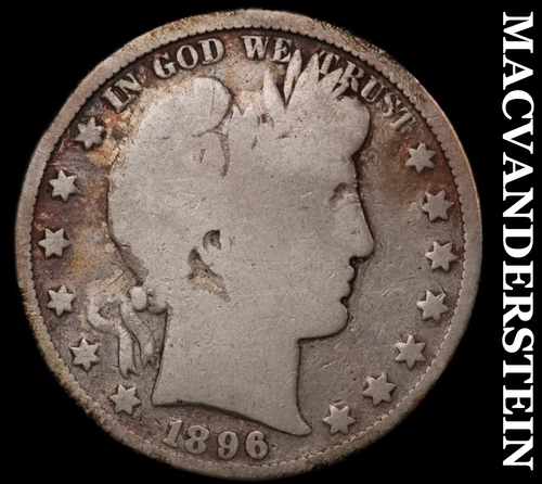 1896 Silver Barber Half Dollar-Scarce Better Date No Reserve #i4592