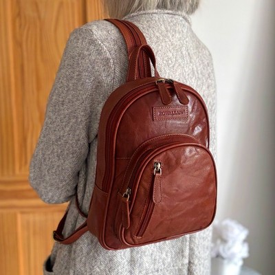 Rowallan Rucksack Damen Cognac Leder
