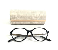 Jimmy Choo JC345/F 807 Brillengestell Rund Vollrand Schwarz Gold 52-17-145